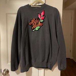 Lady Harley grey crewneck, patch design, oversized